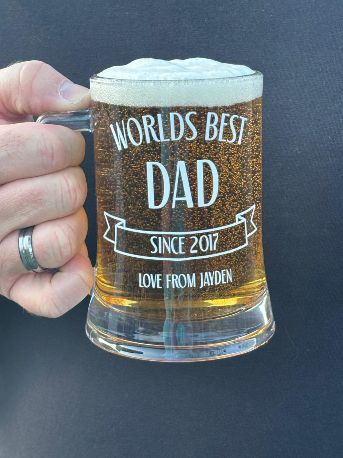 Personalised Beer Glass, Daddy's Beer, Grandads beer, dads beer