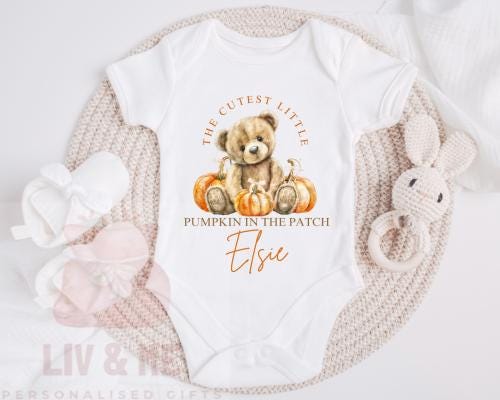 Personalised Halloween Vest: Glitter Pumpkin, Custom Baby Outfit