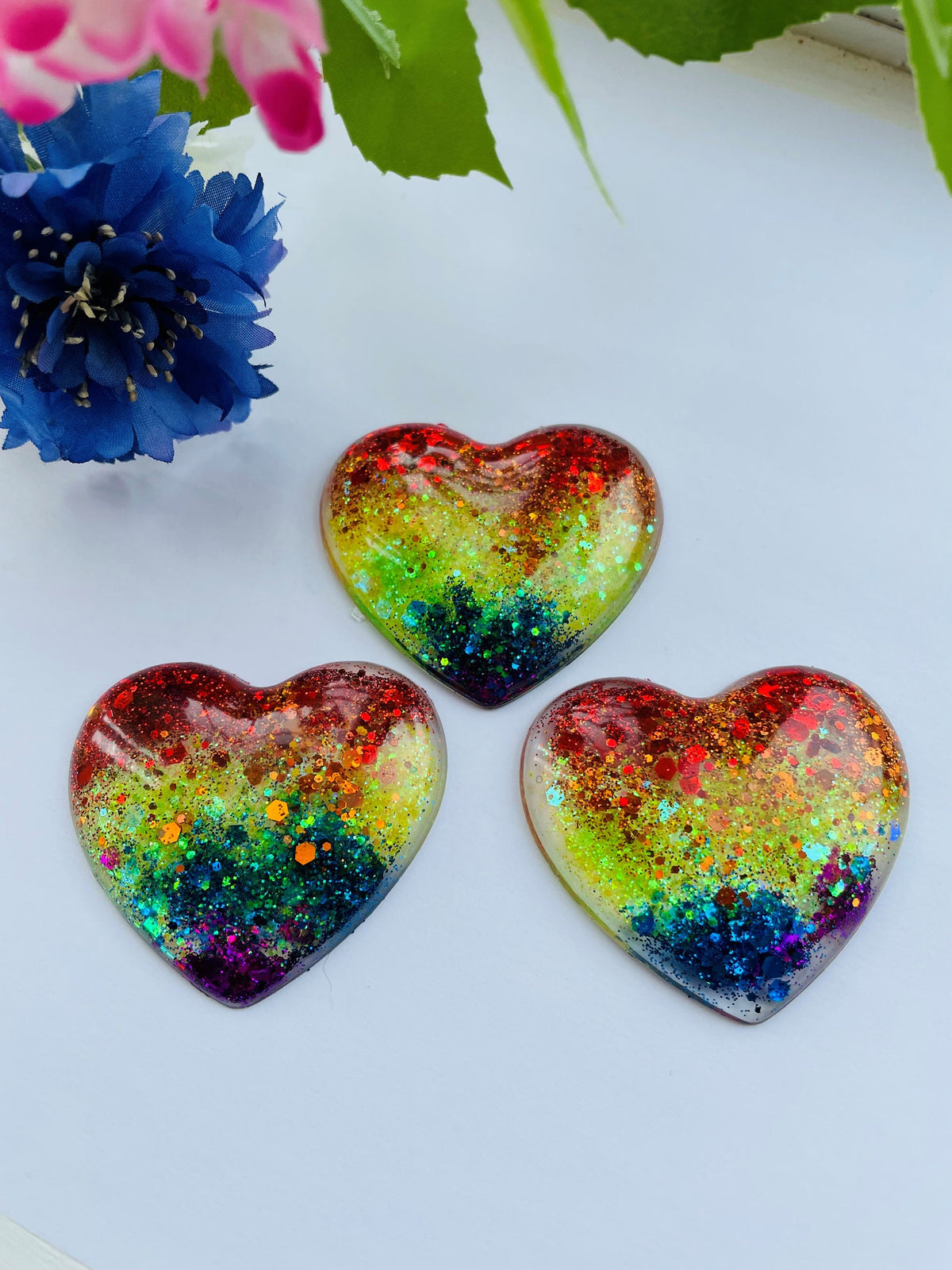 Rainbow Resin Heart Pocket Hug: Positivity Token Gift