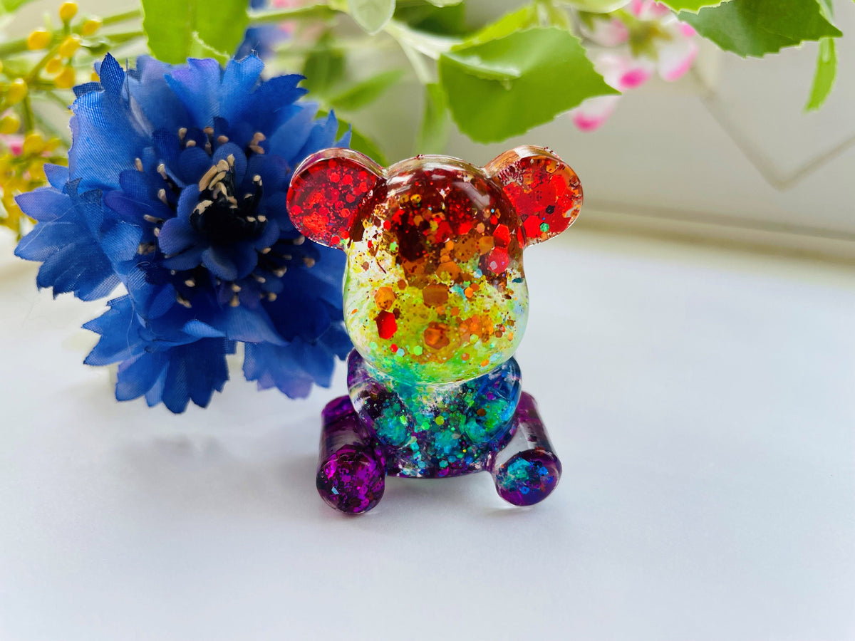 Rainbow Resin Bear Hug: Pocket Token Gift