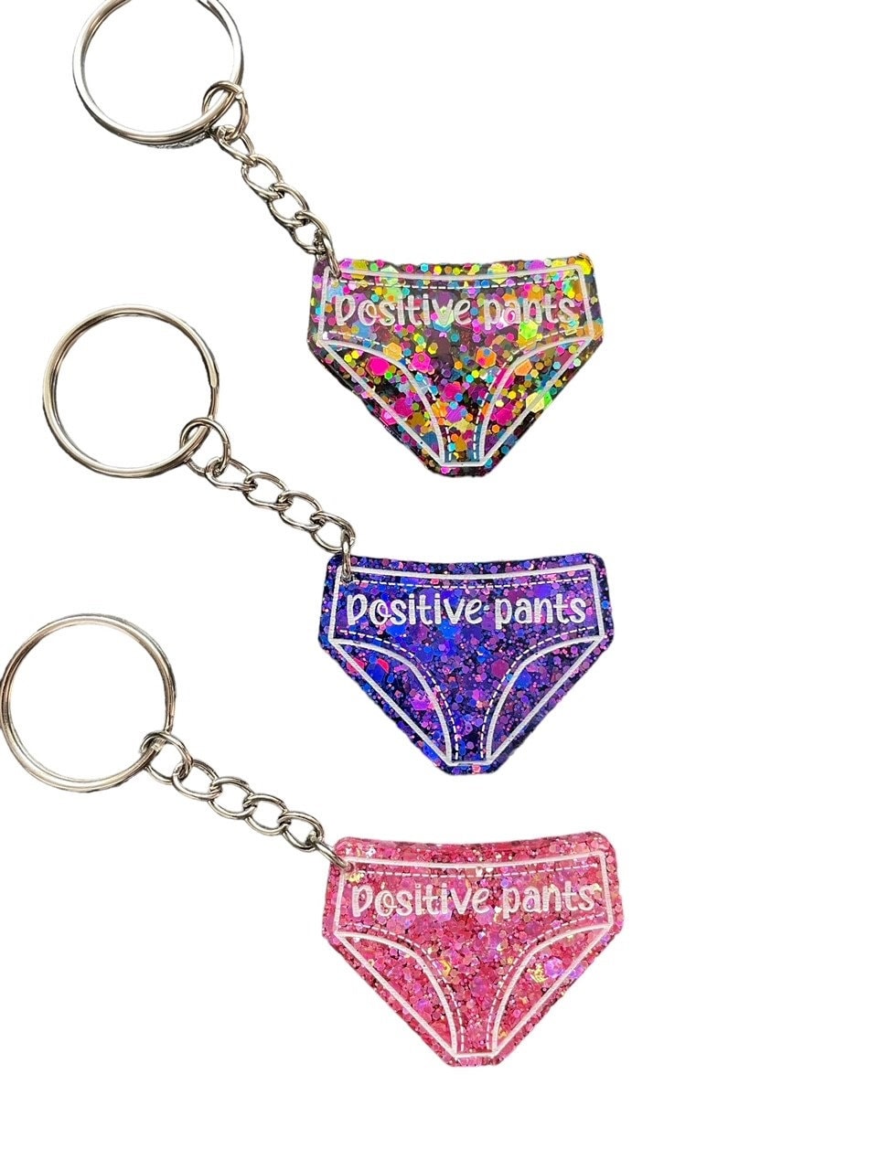 Positive Pants keyring, mental health and well-being gift, positivity gift, cheer up,