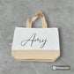 Personalised shopping bag, large jute bag, tote bag, custom shopping bag, mothers day gift, grandma gift, gifts for her