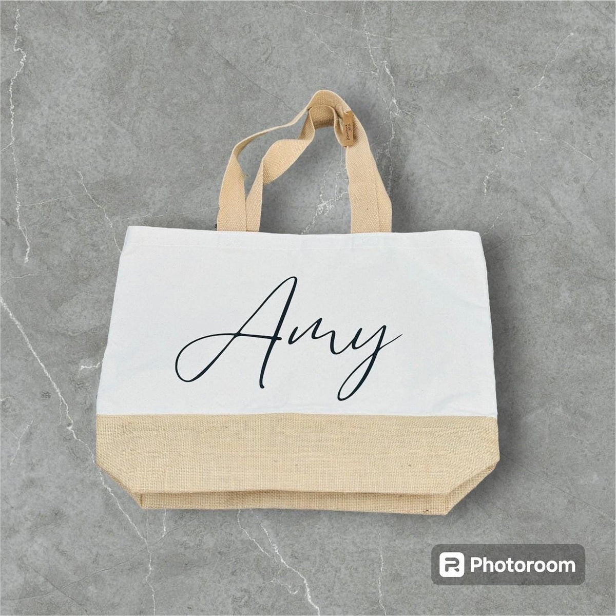 Personalised shopping bag, large jute bag, tote bag, custom shopping bag, mothers day gift, grandma gift, gifts for her