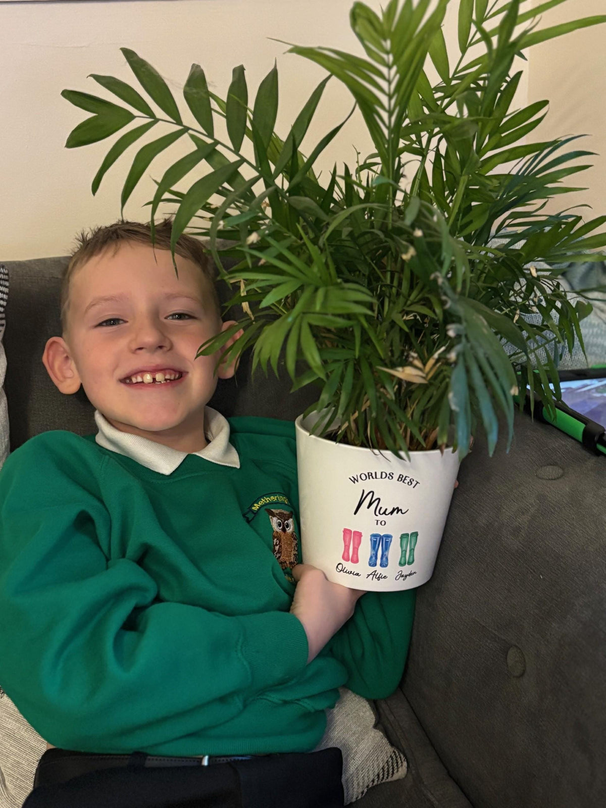 Personalised Welly Plant Pot, Custom Name Garden Gift, Birthday Gift for her or Gardener, Birthday Plant Pot