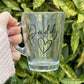 Personalised Glass Coffee Mug: Custom Name Gift, 300ml Tea Cup