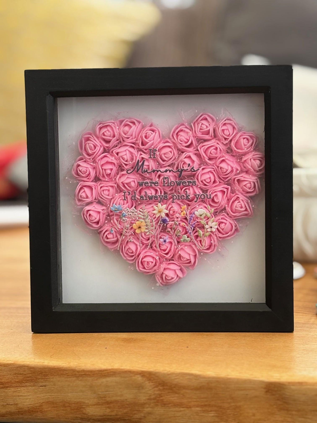 Mother's Day heart frame and flowers, Mother's Day flowers, gift for her, Nanny Gift, love gift