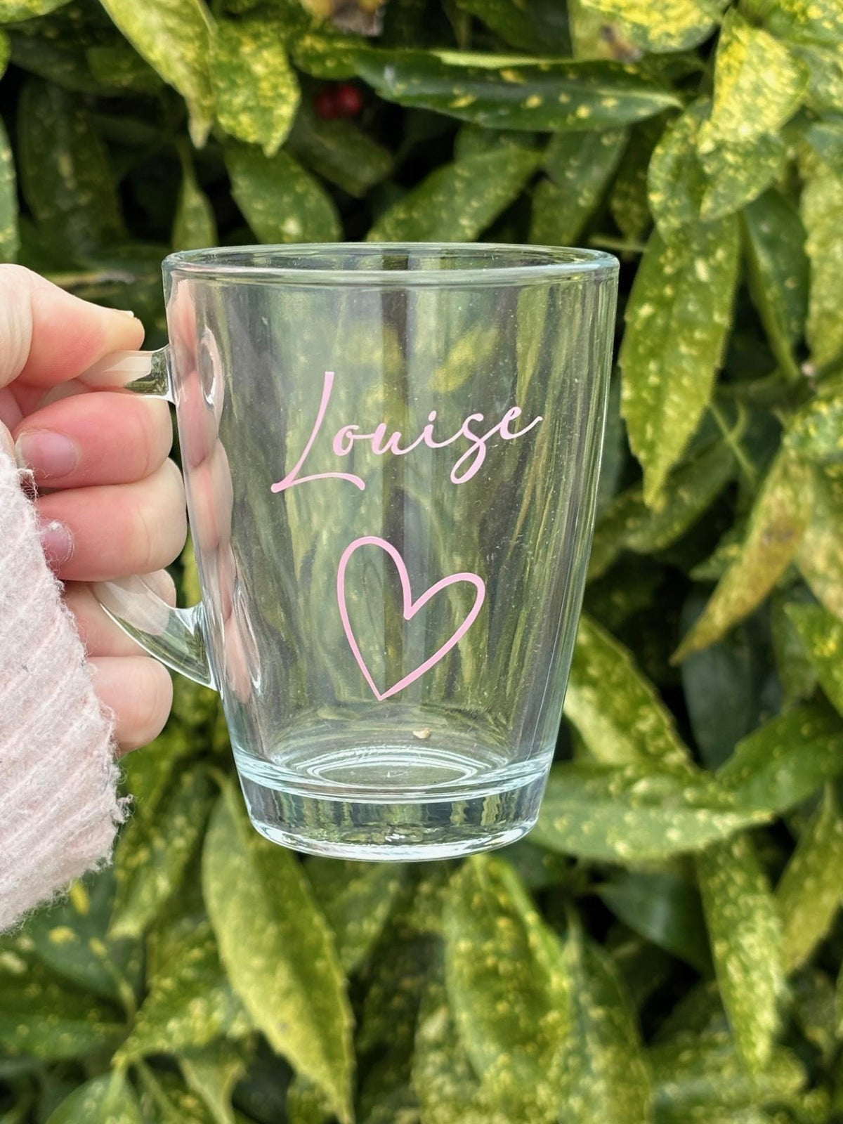 Personalised Glass Coffee Mug: Custom Name Gift, 300ml Tea Cup