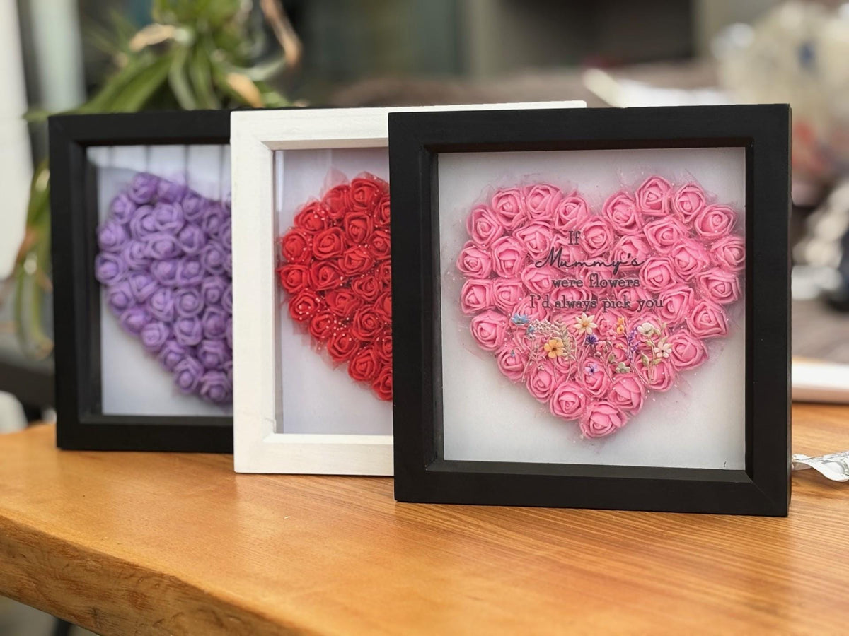 Mother's Day heart frame and flowers, Mother's Day flowers, gift for her, Nanny Gift, love gift