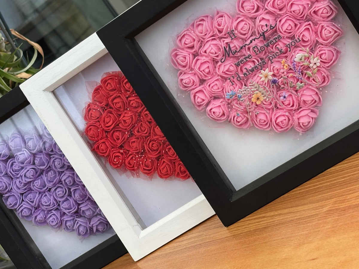 Mother's Day heart frame and flowers, Mother's Day flowers, gift for her, Nanny Gift, love gift