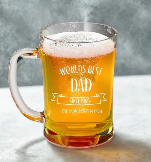 Personalised Beer Glass, Daddy's Beer, Grandads beer, dads beer
