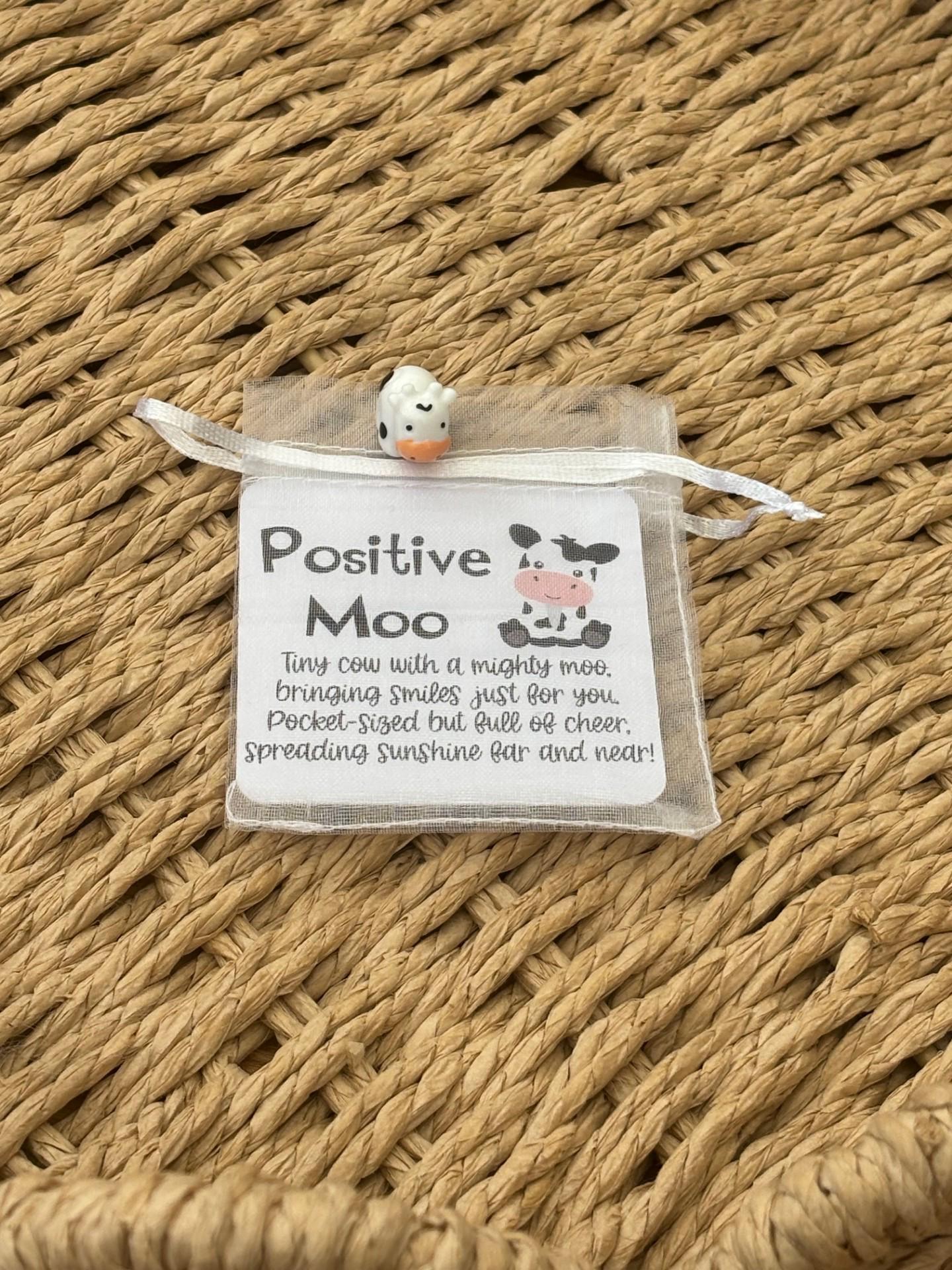 Lucky Cow, Positive Moo, Novelty cow, class gift, teacher gift, end of year gift, pocket hug cow, good luck charm