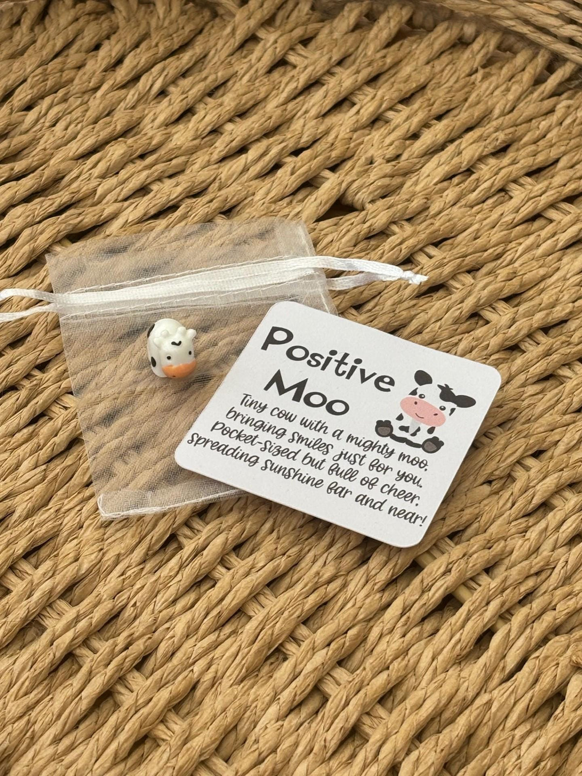 Lucky Cow, Positive Moo, Novelty cow, class gift, teacher gift, end of year gift, pocket hug cow, good luck charm