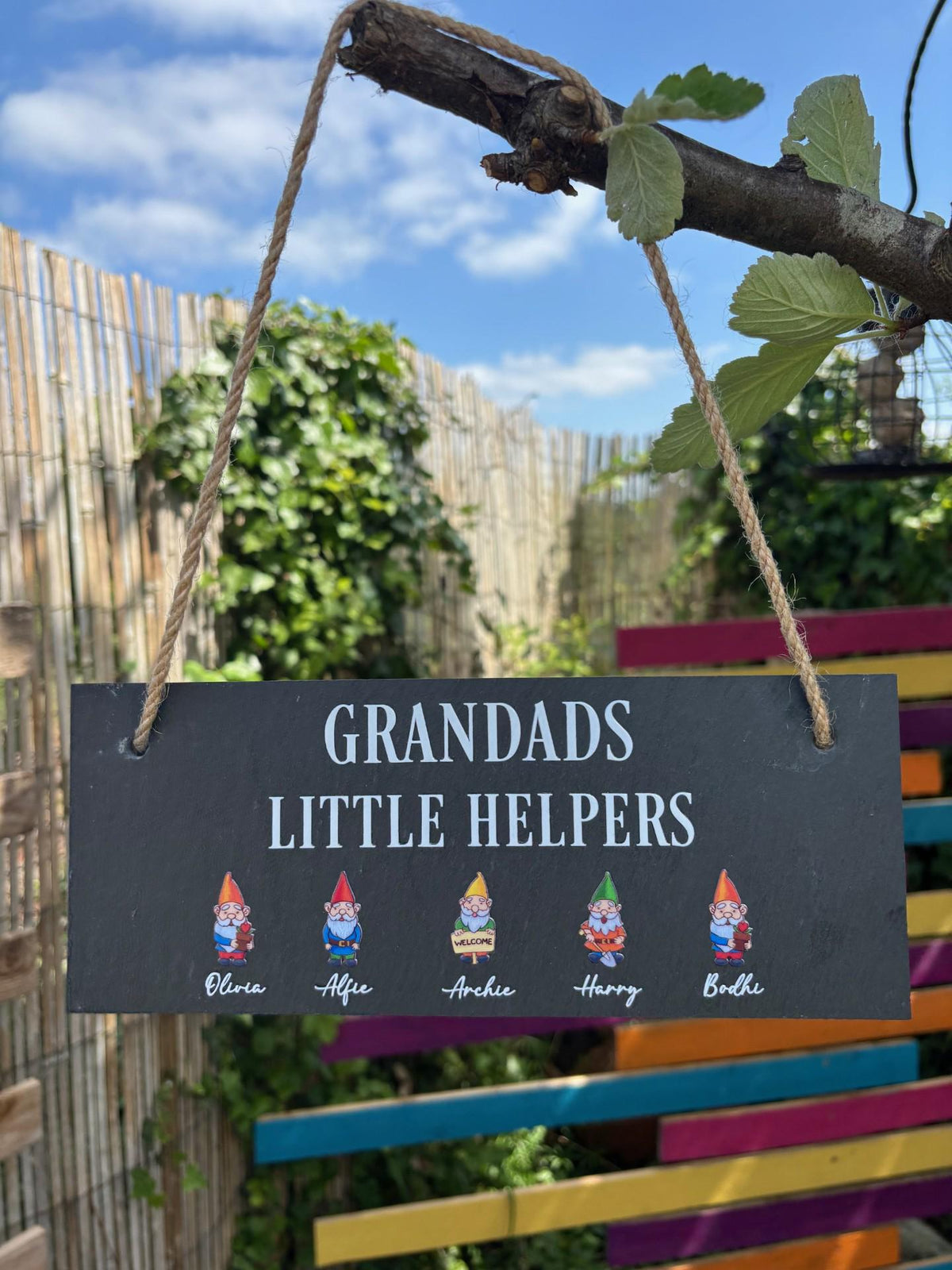 Garden Sign for Grandad, Slate sign for Garden, Personalised Garden Sign, Fathers Day, Grandad, Grandpa Gift, Slate Garden Si