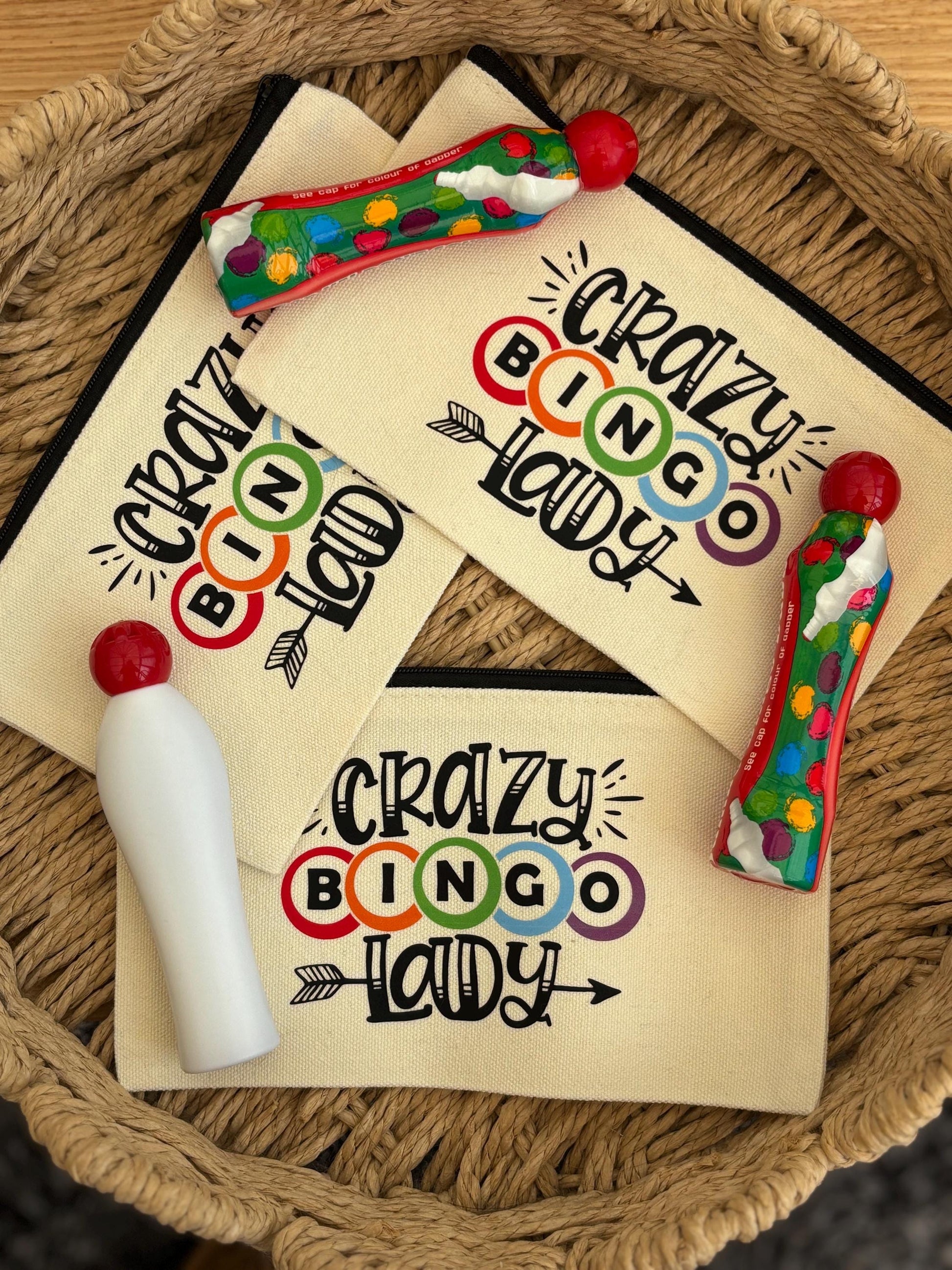 Crazy Bingo Lady Pen Bag: Dobber Bag, Bingo case