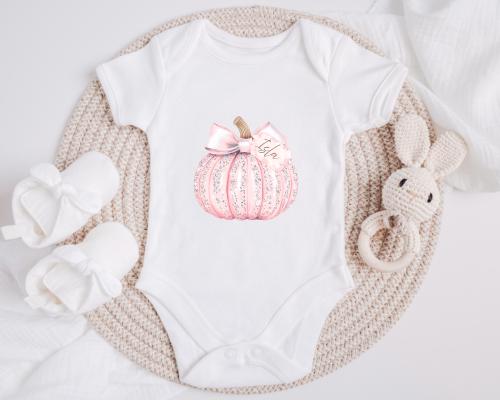 Personalised Halloween Vest: Sparkly Pumpkin, Custom Baby 1st Halloween