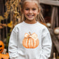 Personalised Halloween Sweatshirt: Sparkly Pumpkin, Custom Name