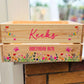 Personalised Teacher Gift Crate, Floral Design Wooden Box