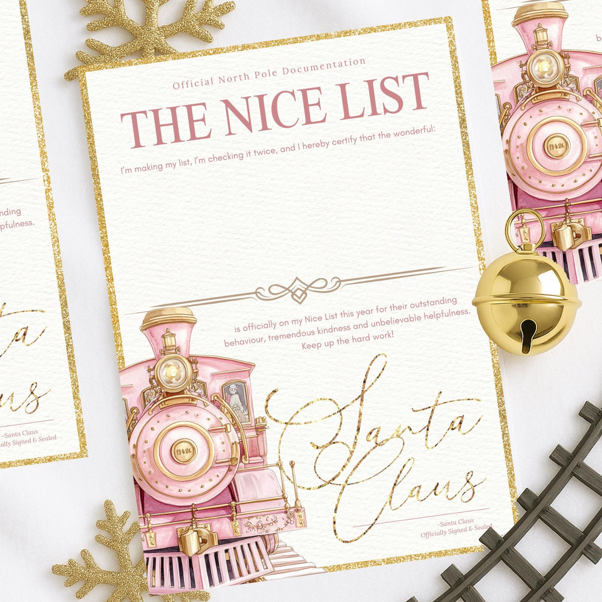 Personalised Santa's Nice List Certificate: Polar Express Design