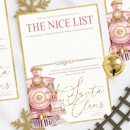 Personalised Santa's Nice List Certificate: Polar Express Design