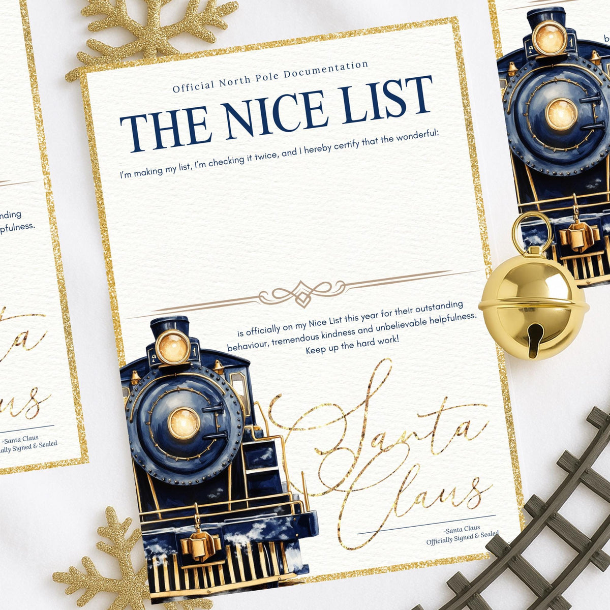 Personalised Santa's Nice List Certificate: Polar Express Design