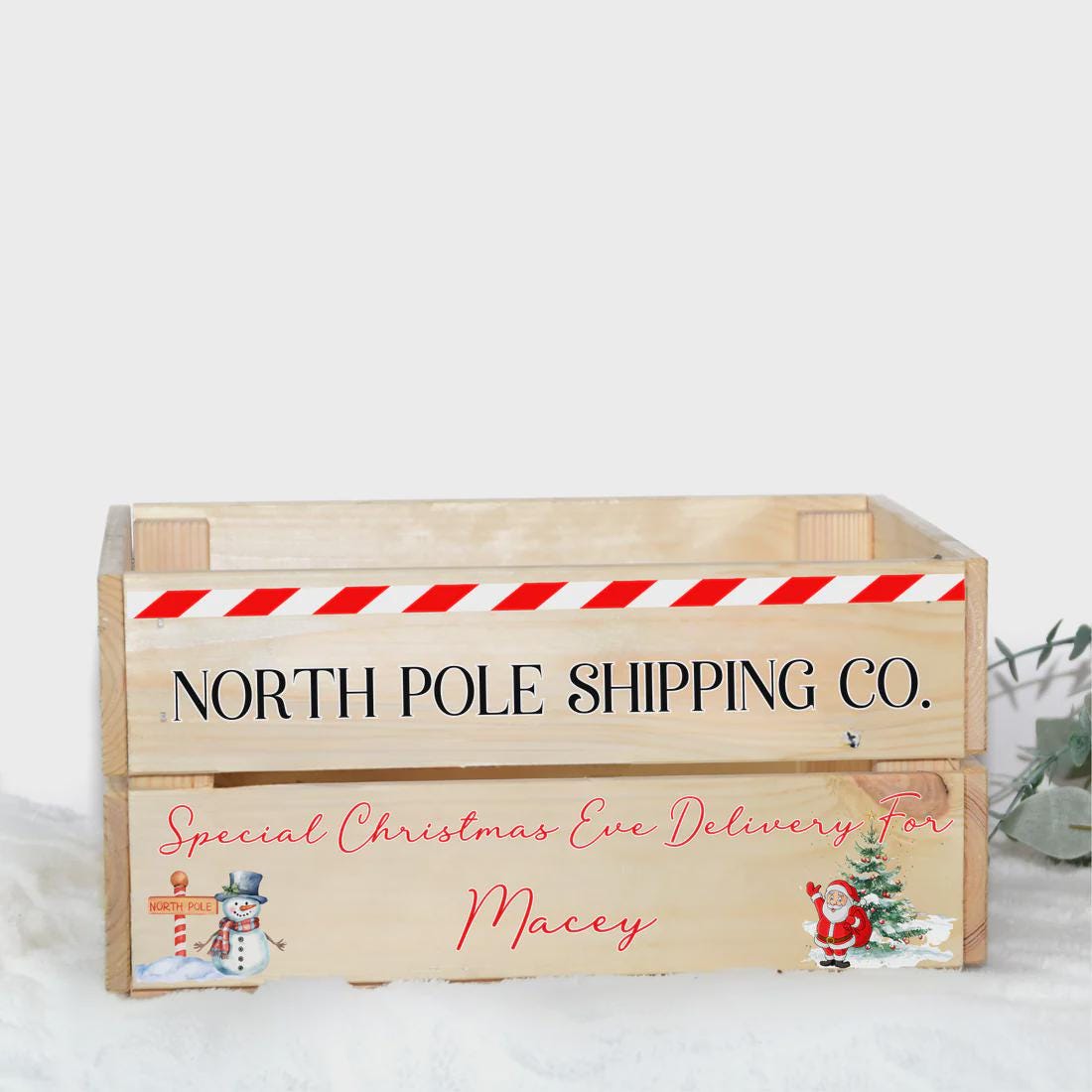 Christmas Eve Crate, North Pole Delivery Crate: Rustic Christmas Eve Box, Christmas Hamper
