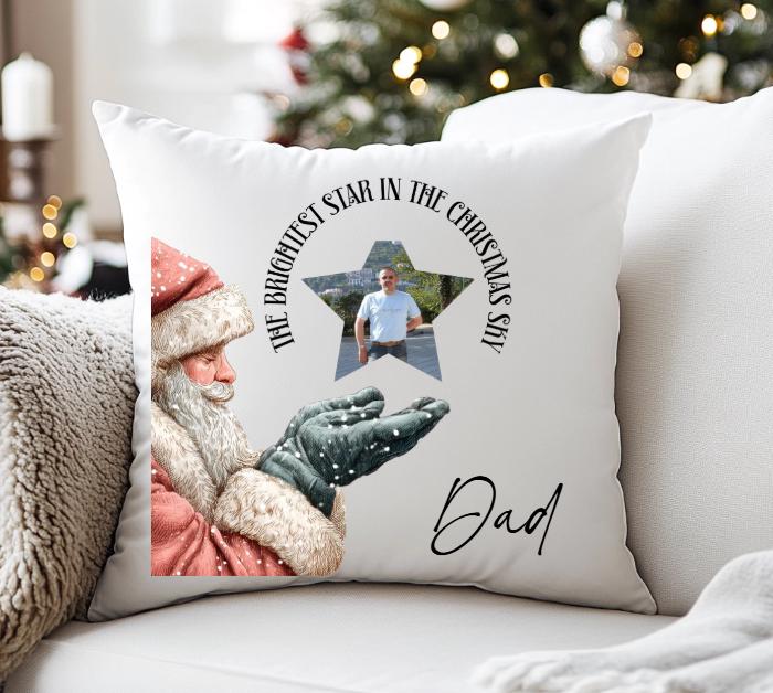 Personalised Christmas Memorial Cushion, Christmas Star, Christmas Decor
