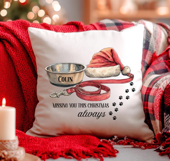 Personalised Christmas Pet Memorial Cushion, Pet remembrance, Christmas Decor