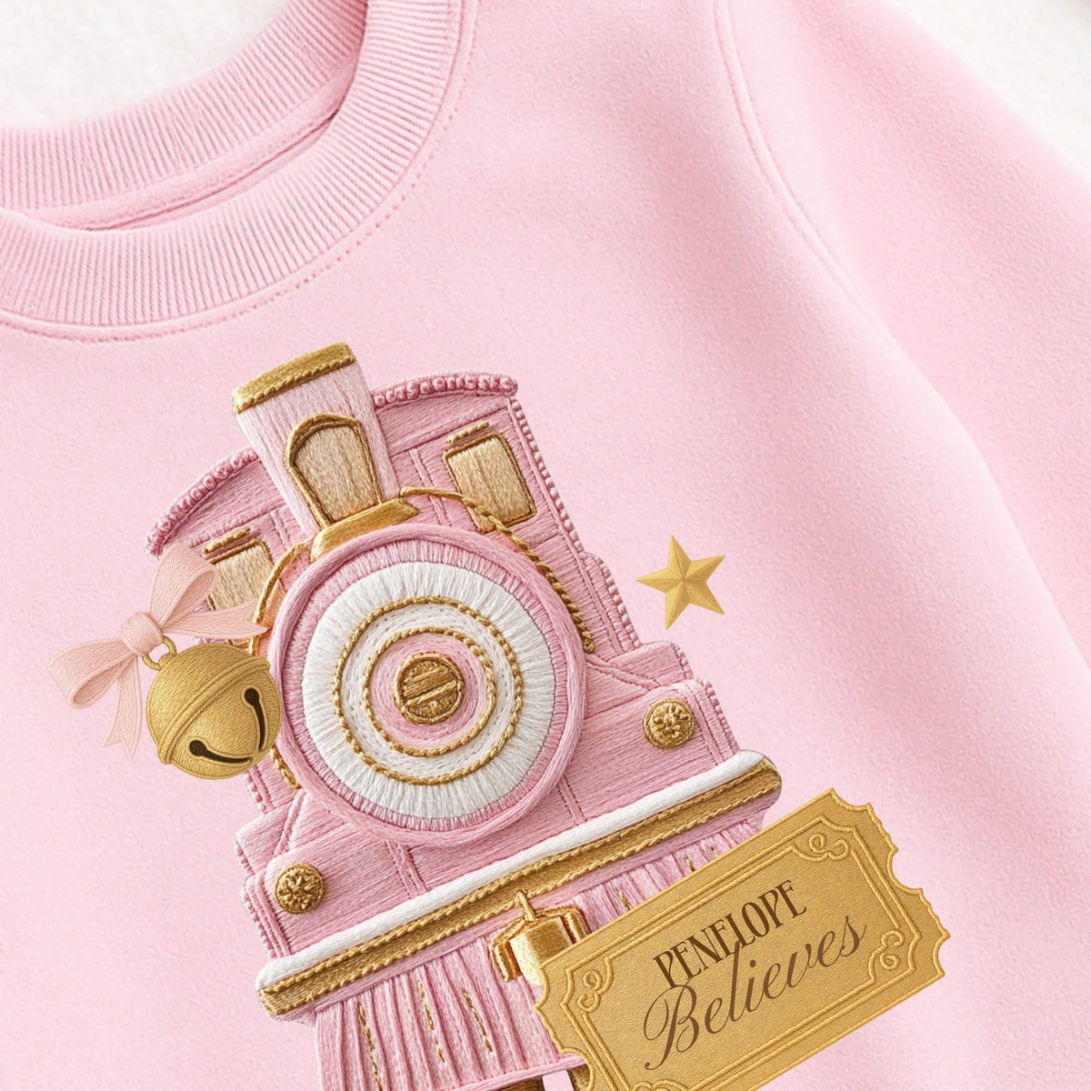 Personalised Christmas Jumper, Polar express train, believe, Personalised Christmas T shirt