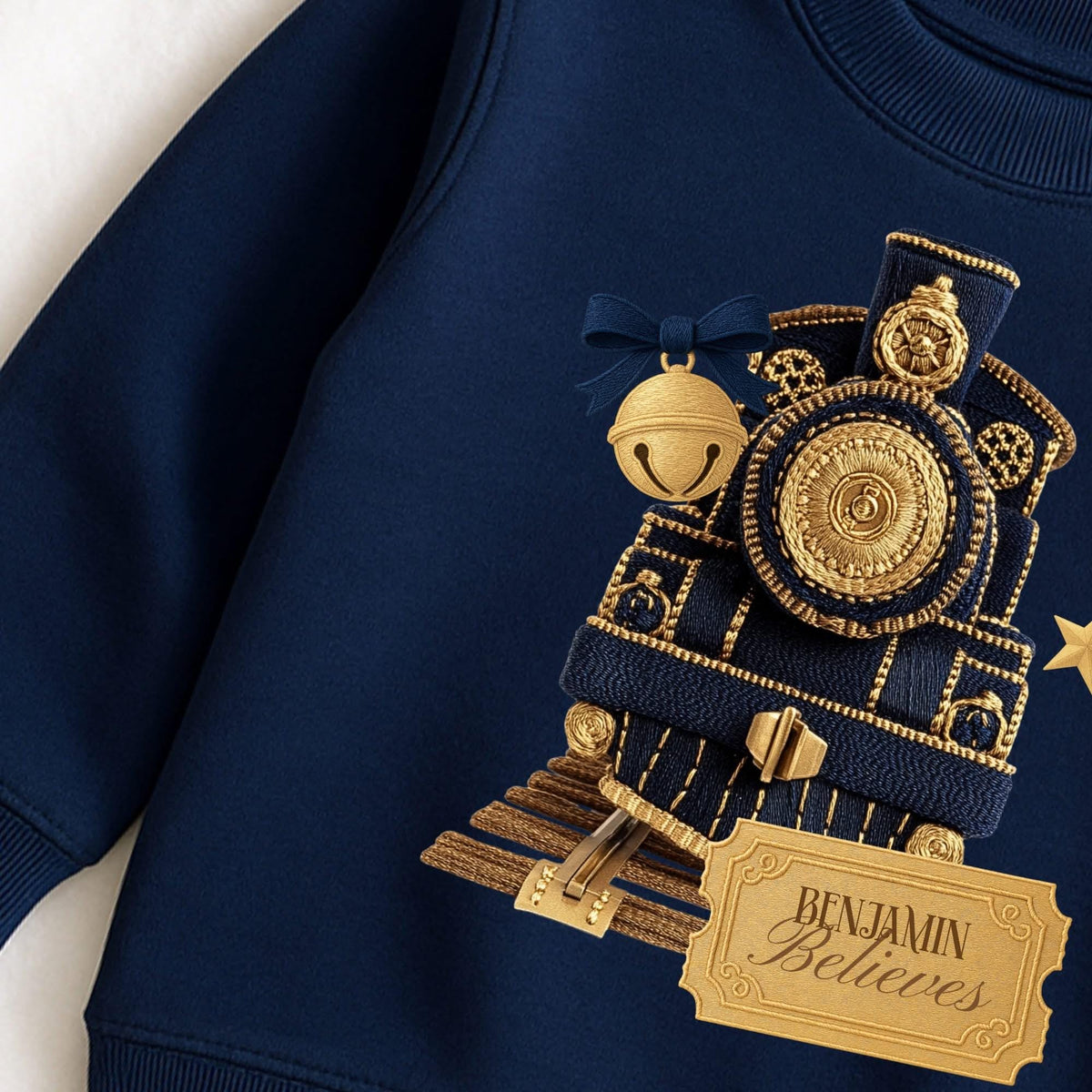 Personalised Christmas Jumper, Polar express train, believe, Personalised Christmas T shirt