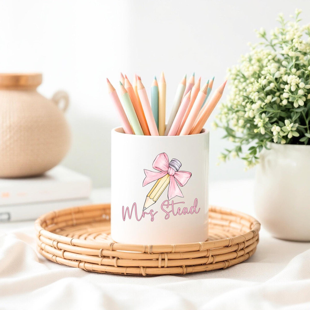 Personalised Teacher Gift, ceramic pen holder