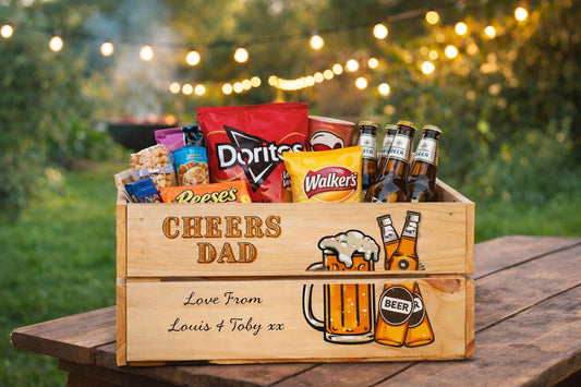 Personalised wooden Dad's Hamper, Gift for Dad, Father's Day Crate, Birthday gift for Dad