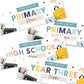 Back to school Banner, first day of school, school celebration