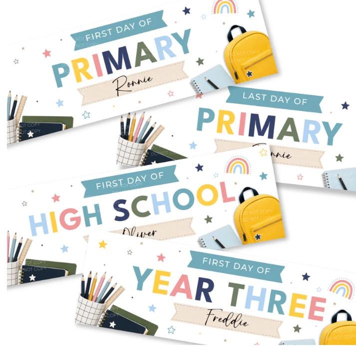 Back to school Banner, first day of school, school celebration