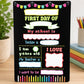 Personalised First Day of Reception Board | Reusable School Milestone Sign | Dry Wipe First Day Photo Prop | Back to School G