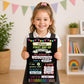 Personalised First Day of Reception Board | Reusable School Milestone Sign | Dry Wipe First Day Photo Prop | Back to School G
