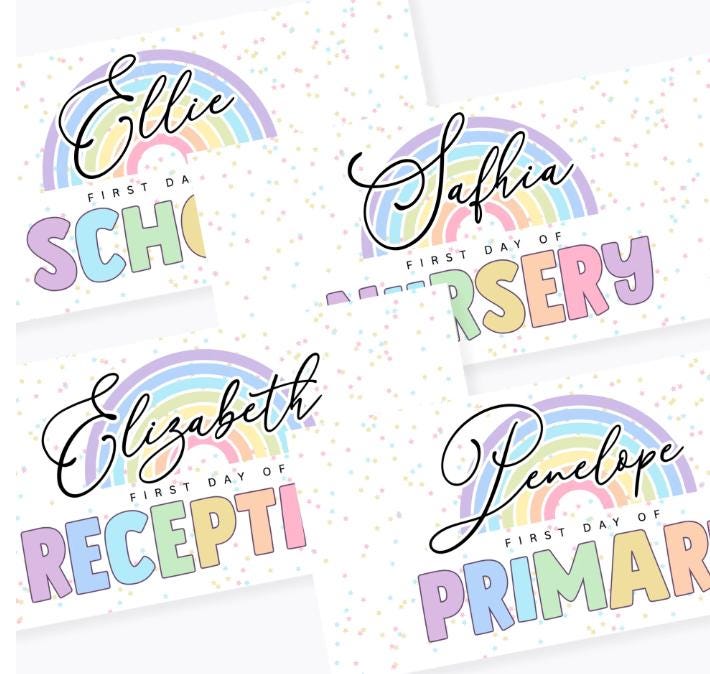 Personalised First Day of School Banner, Photo Prop, back to school