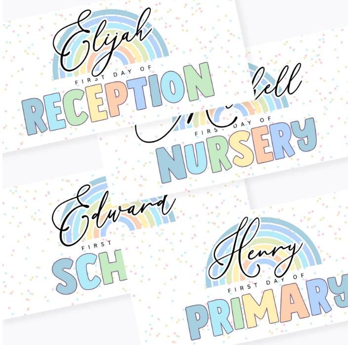 Personalised First Day of School Banner, Photo Prop, back to school