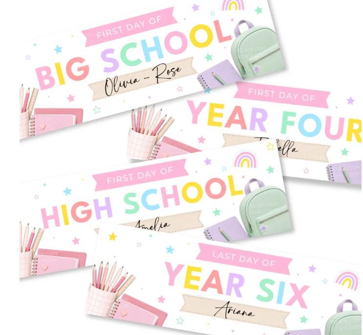Back to school Banner, first day of school, school celebration