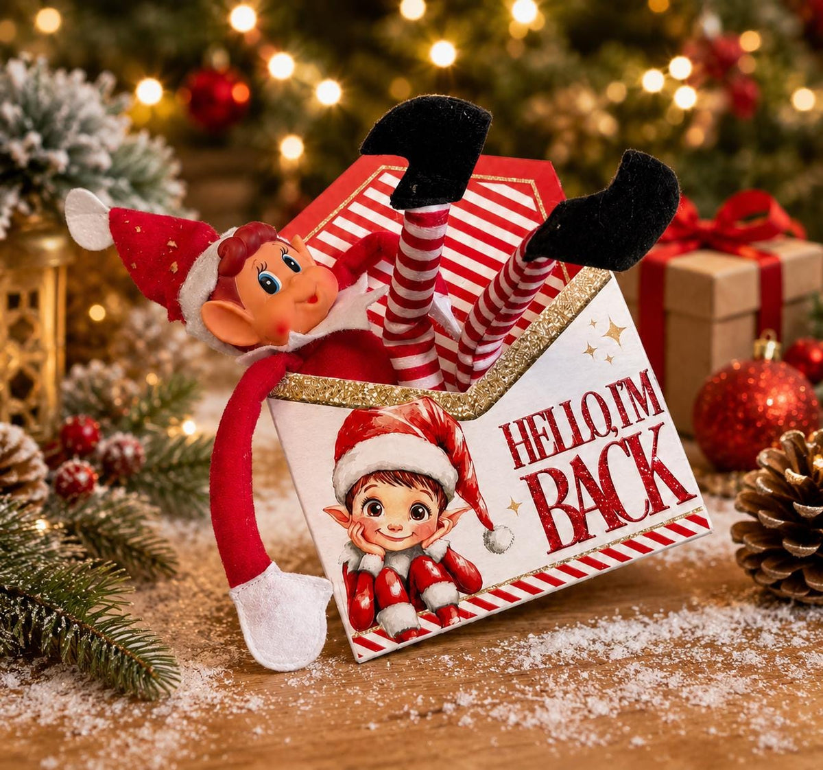 Elf arrival, Elf Welcome back envelope, 3d envelope