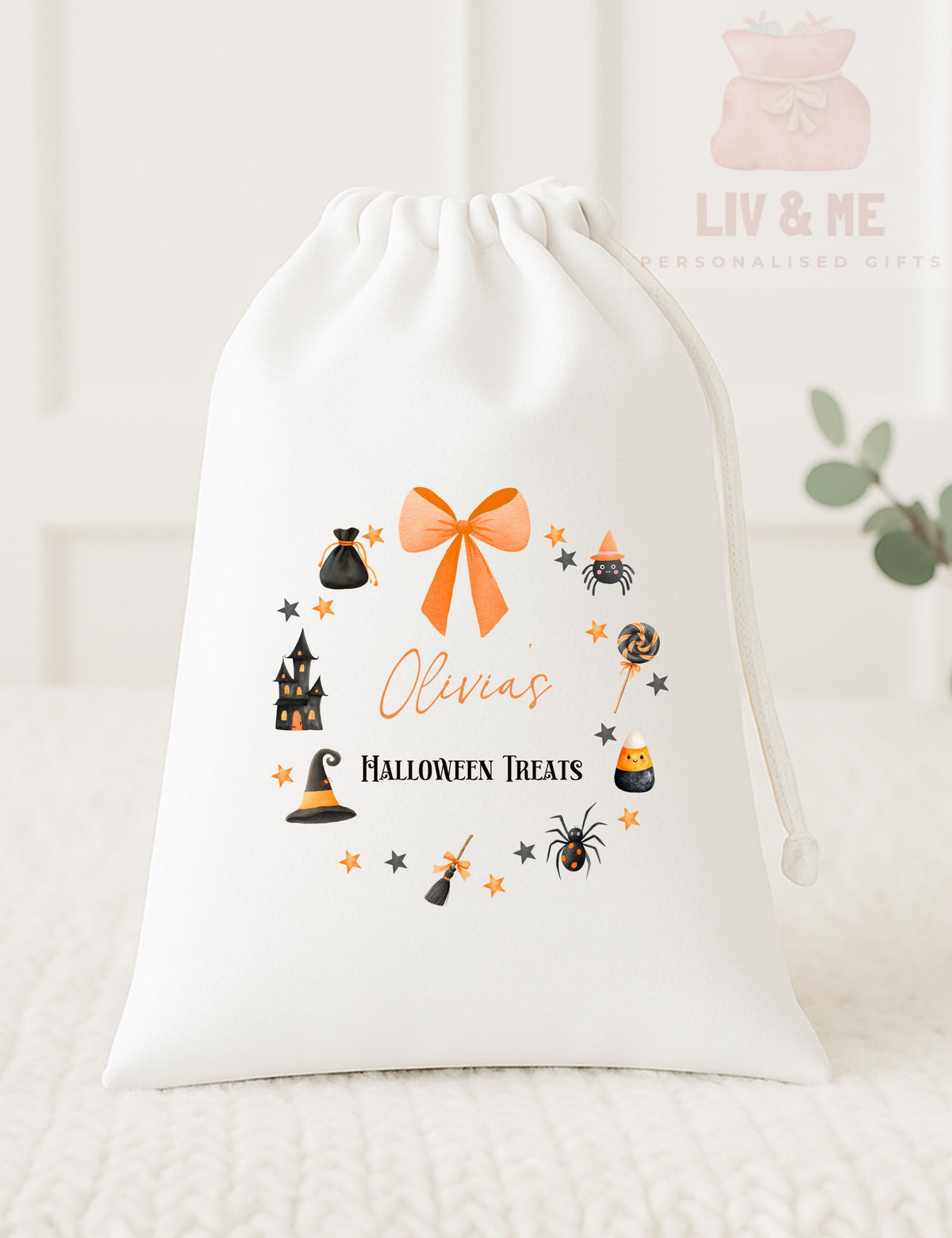 Halloween treat bag, trick ir treat, personalised Halloween sack