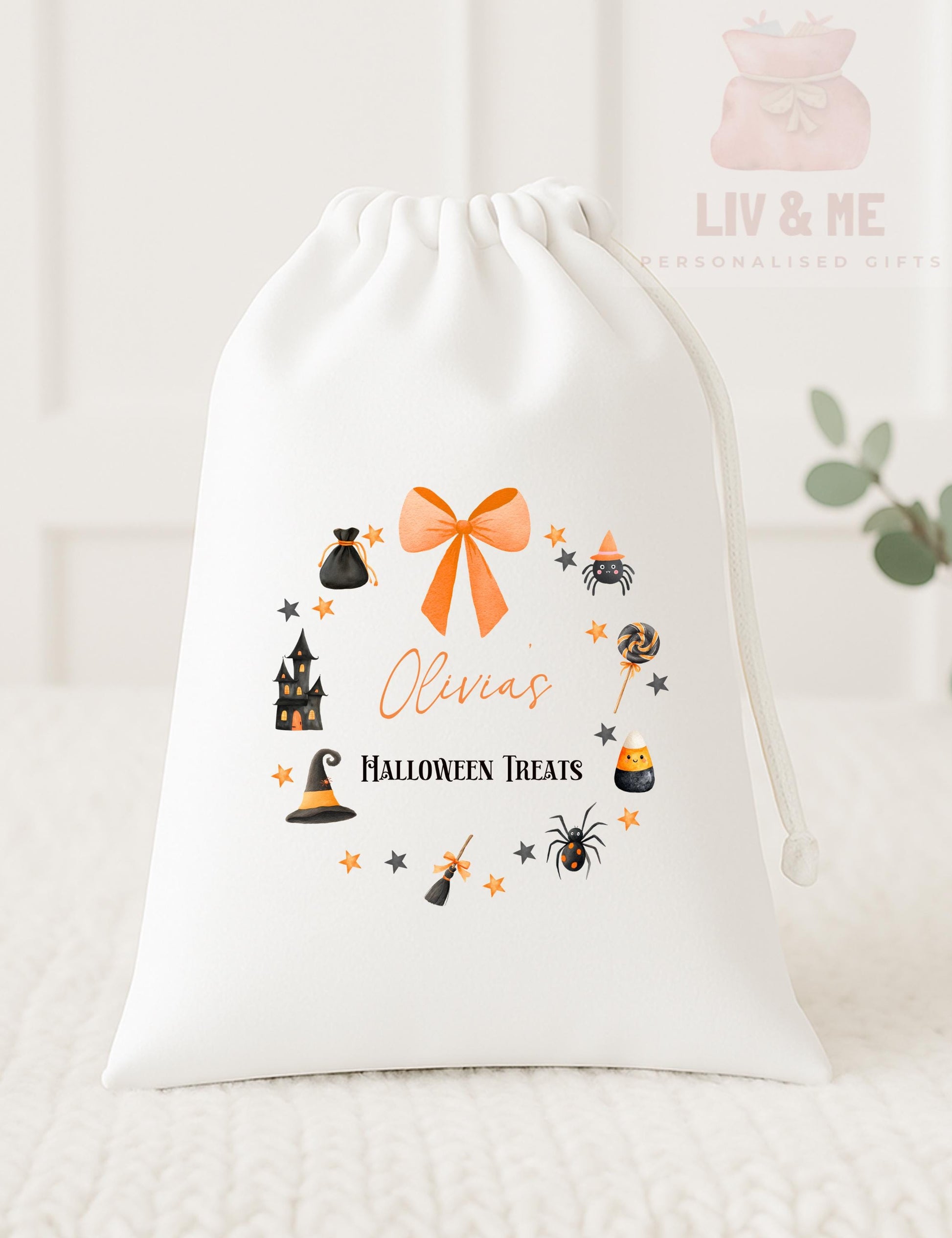 Halloween treat bag, trick ir treat, personalised Halloween sack