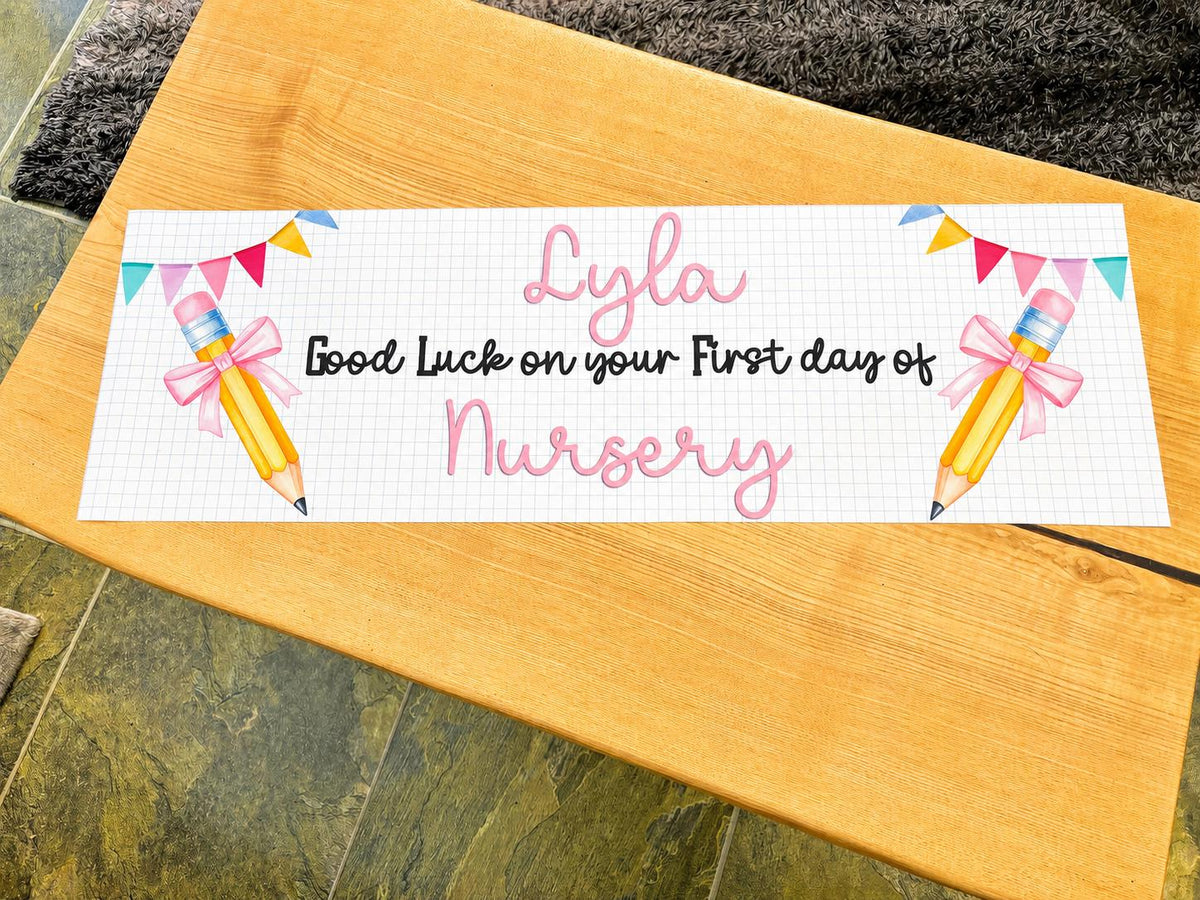 Personalised First Day of School Banner, Photo Prop, back to school