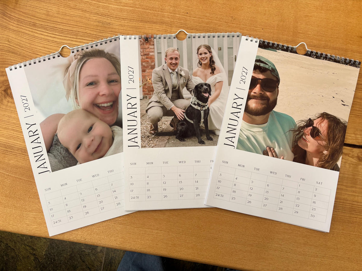 Personalised 2027 Photo Wall Calendar | Custom A4 Family Calendar | Your Own Photos | Personalised Christmas Gift