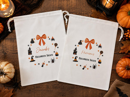 Halloween treat bag, trick ir treat, personalised Halloween sack