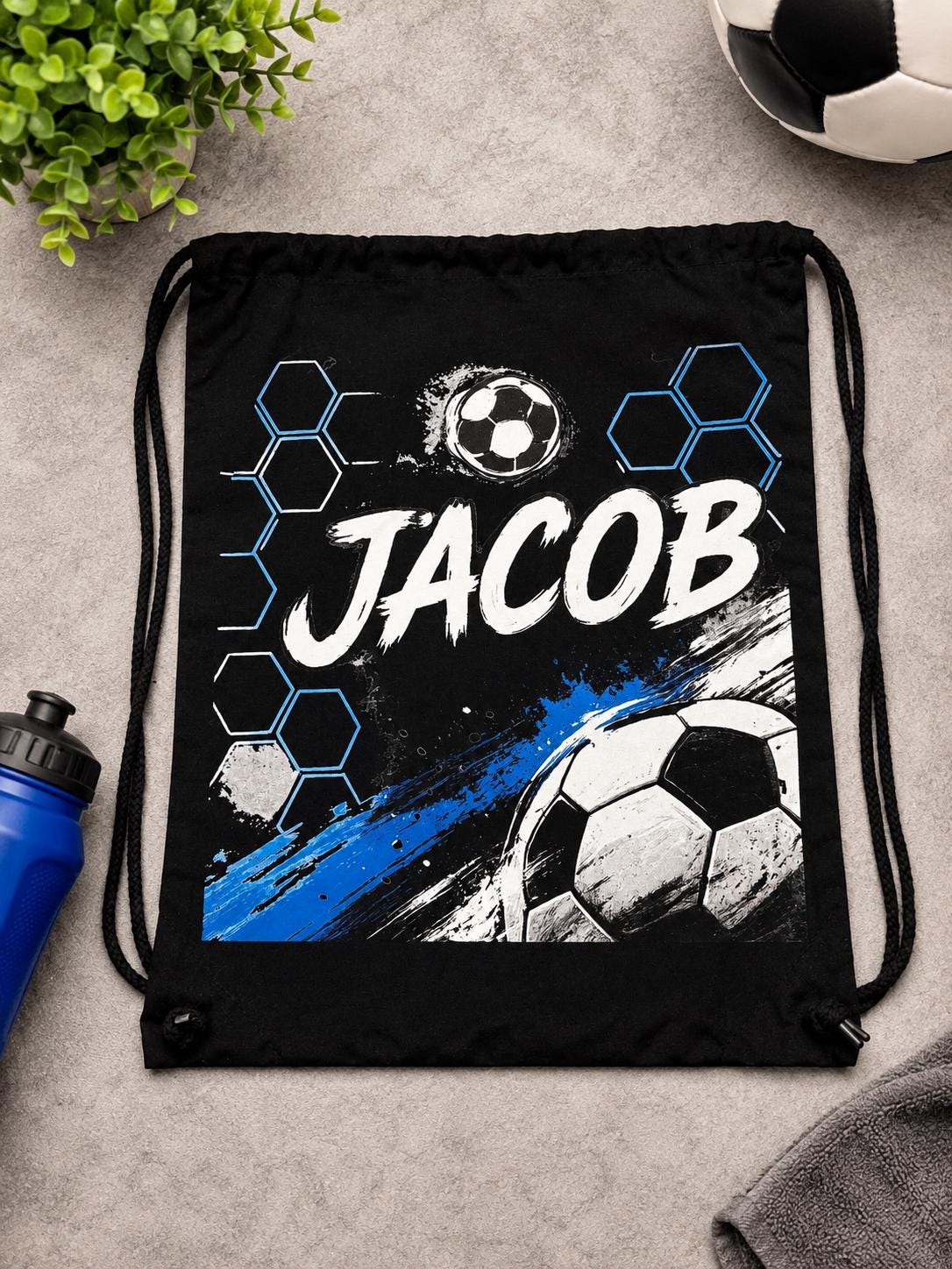 Personalised PE Bag, Cotton Drawstring Bag: School Gym, Dance, or Swim