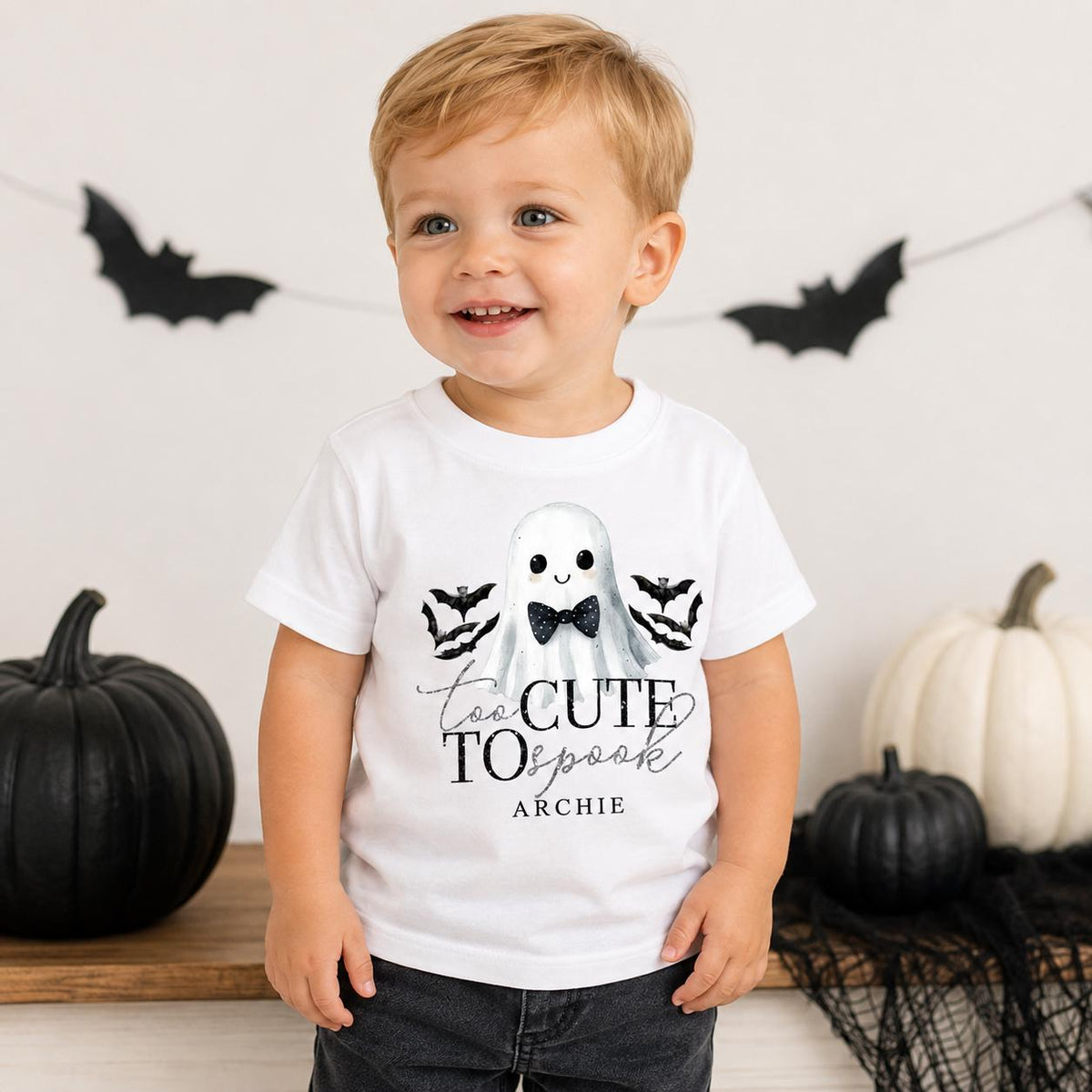Personalised Halloween T Shirt, Ghost Design.