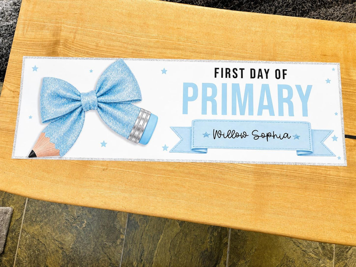 Personalised First Day of School Banner, Photo Prop, back to school