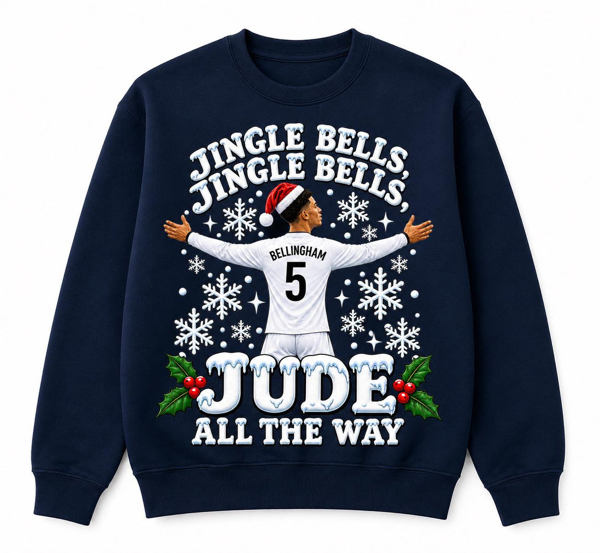 Jude Bellingham Christmas Jumper, Jingle Bells, Football Christmas Sweatshirt, Football Fan Xmas Gift
