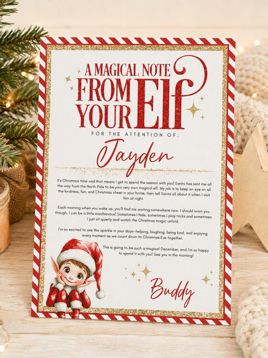 Personalised Elf arrival letter; Santa's Nice List Certificate: Elf Arrival certificate, magical elf